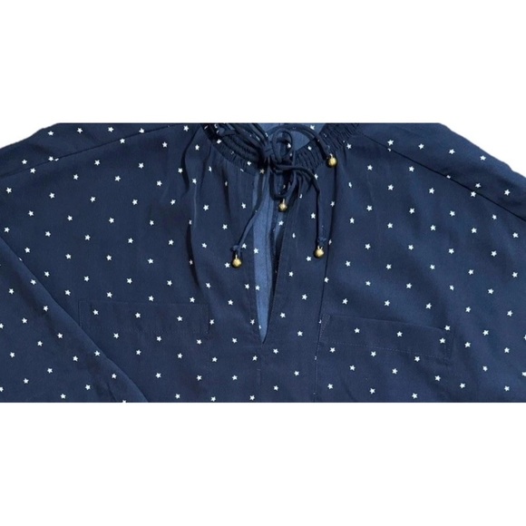 Abercrombie & Fitch Women’s XS Blouse Blue Star Long Sleeve V-Neck Relaxed Fit - Picture 5 of 7